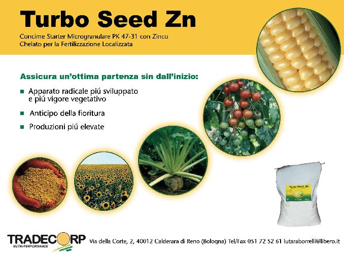 Turbo Seed Zn, concime microgranulare da Tradecorp